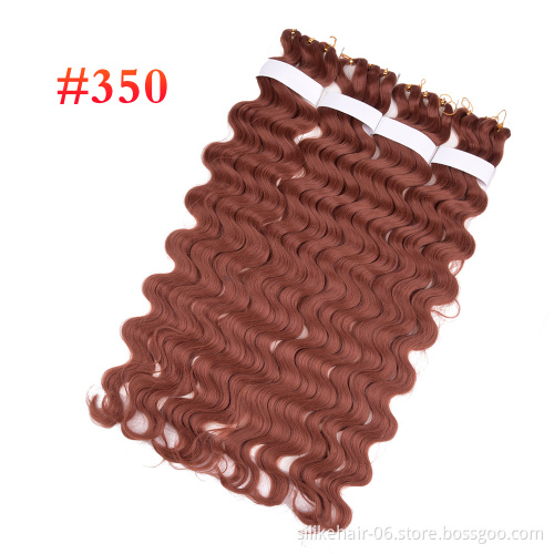 Low Price Red 28 inch Pre-feathered Hybrid Water Wave Braids 3x Body Ocean Wave For Bulk Braiding Synthetic Hair Extensions